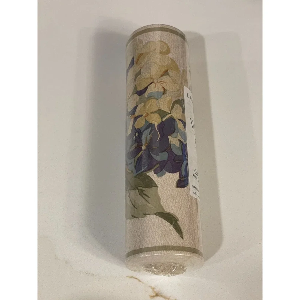 Vintage Laura Ashley‎ Home Hydrangea Wallpaper Border 1 Roll 10 Meters Beige New